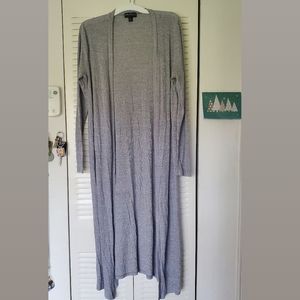 F21 Marled Gray Long Cardigan Duster W US 2X